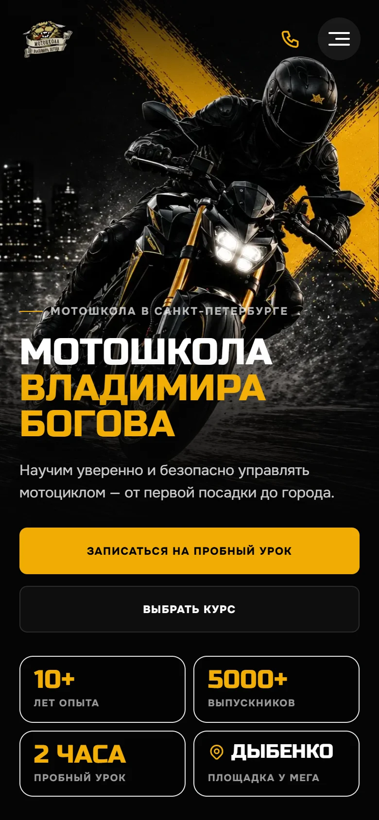 Тот же сайт на телефоне